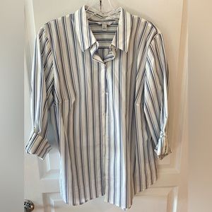 Nine West Tailored Button Down Blouse